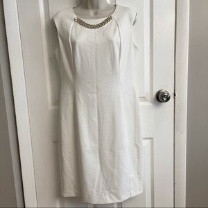 Calvin Klein white dress with chain